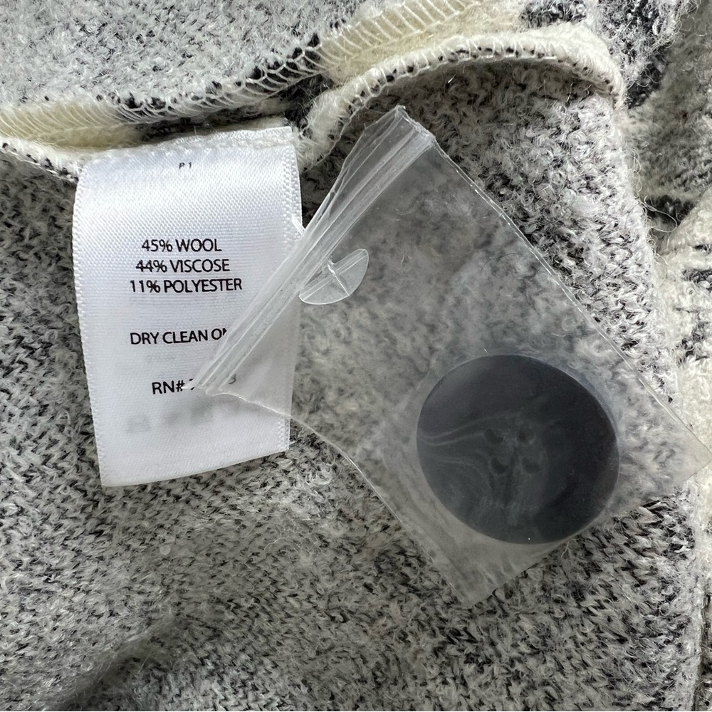 Lucy & Laurel Anthropologie Wool Blend Dress Coat Size Medium black white gray - Picture 7 of 8
